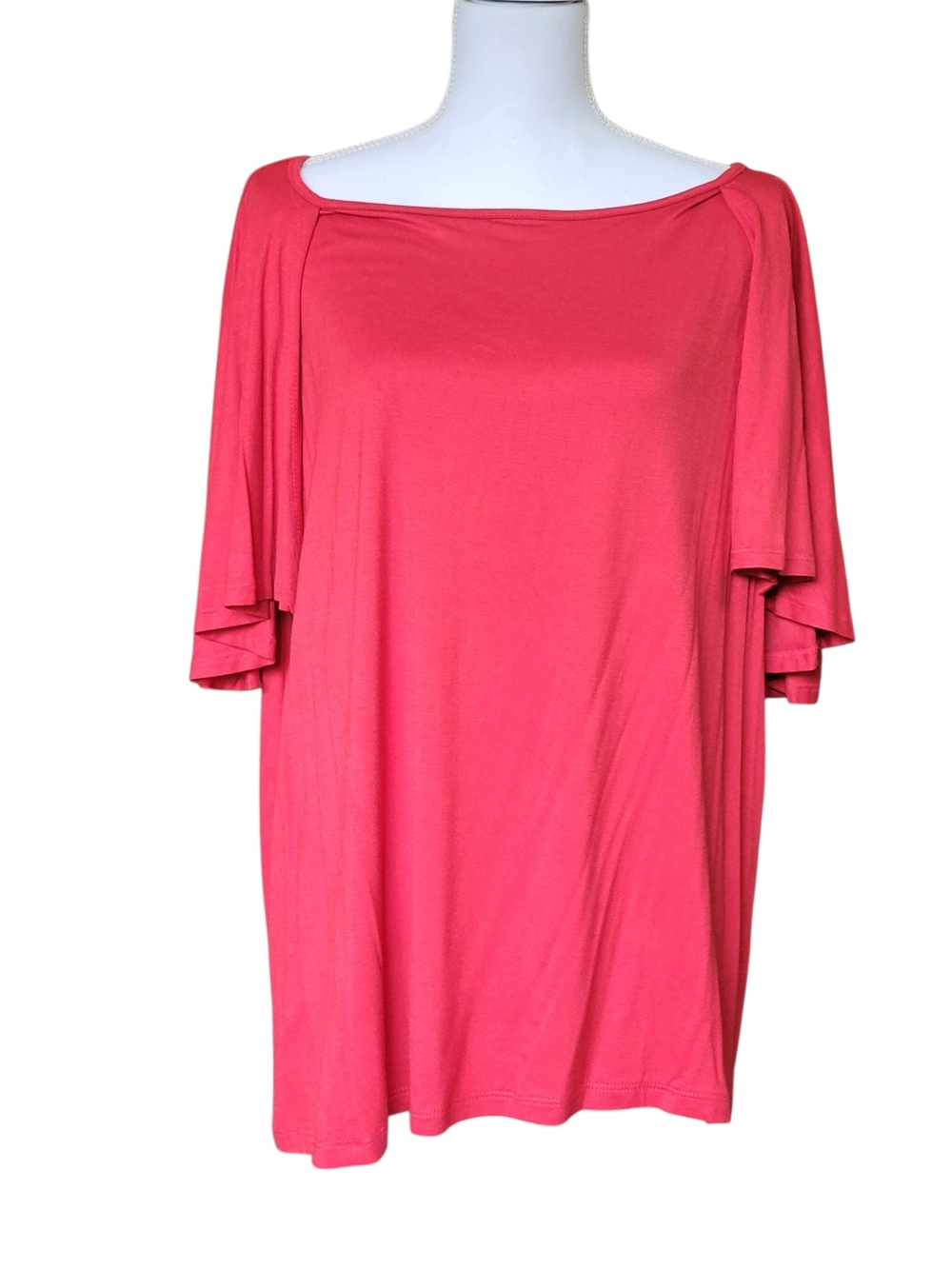 IMAN Global Chic Tiered Capelet Cold Shoulder Top - Red